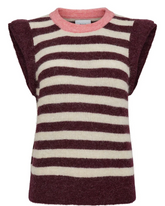 Numph Ciara Riette Stripe Vest - Winetasting